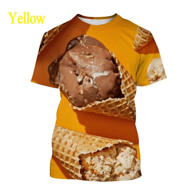 Vara Noi Gourmet inghetata de Imprimare 3d Bărbați Femei Copii T-shirt Casual Street Style Respirabil Lumina Sportive de Top 4