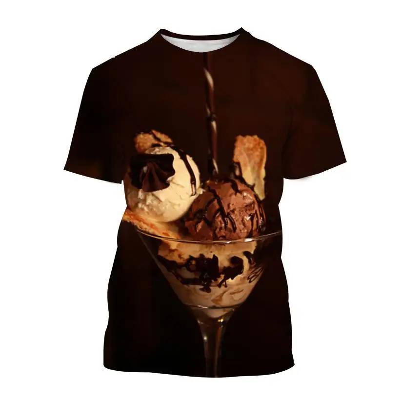 Vara Noi Gourmet inghetata de Imprimare 3d Bărbați Femei Copii T-shirt Casual Street Style Respirabil Lumina Sportive de Top 5