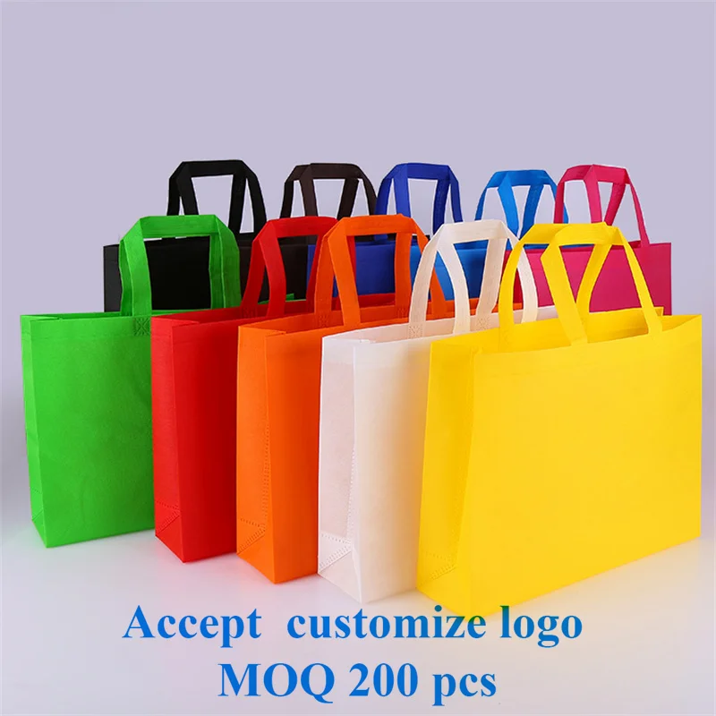 20 de pc-uri personalizate imprimate cu logo-ul cadou non-țesute sac de depozitare/promovare mână mâner non-țesute sac de pânză pentru moda/geantă de cumpărături 0
