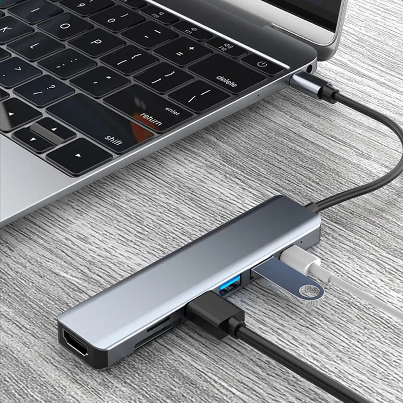 USB OTG C Hub pentru a compatibil HDMI 4K TF Cititor de Carduri SD PD Docking Station 3.0 HubUSB-C pentru iPad Pro, Apple Macbook Pro M2 3