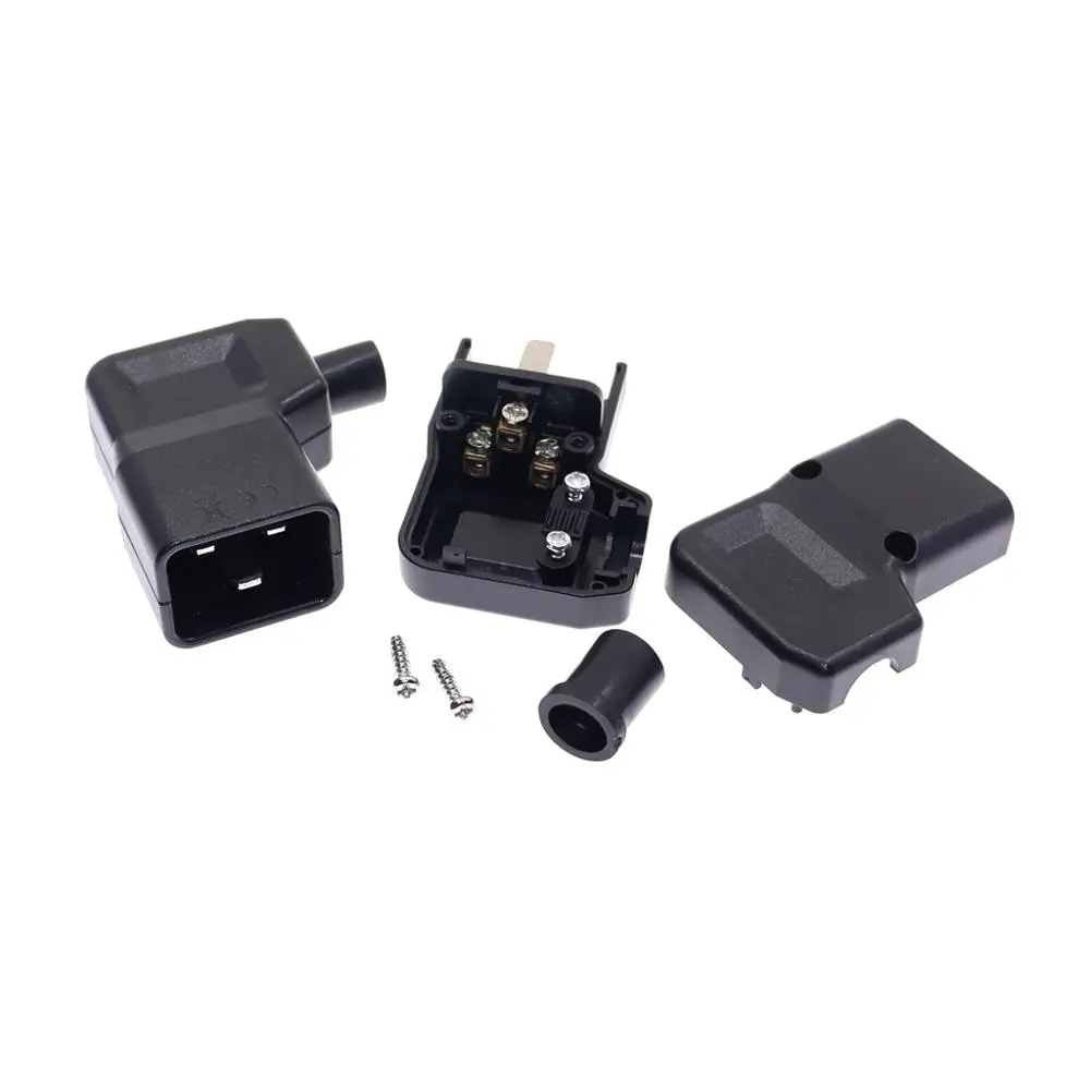 IEC320 Rewirable Socket PDU UP 16A 250V, IEC320 C20 DIY Conector de Alimentare, Connet C19 Mufa Adaptor AC, Negru 3