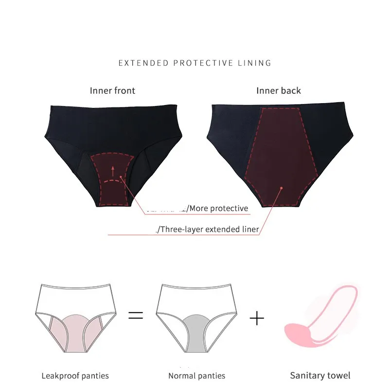 Patru straturi de servetele sanitare de înaltă waisted menstrual pentru femei chilotei nici o urma de scurgere menstrual pentru femei lenjerie de corp 2