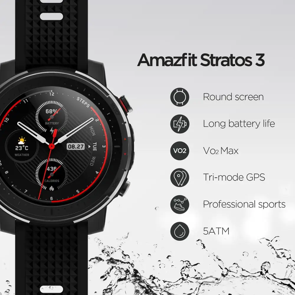 Versiune globală Nou Amazfit Stratos 3 Ceas Inteligent Bărbați GPS 5ATM Muzica Dual Mode 14 Zile Smartwatch reloj hombre relogio masculino 1