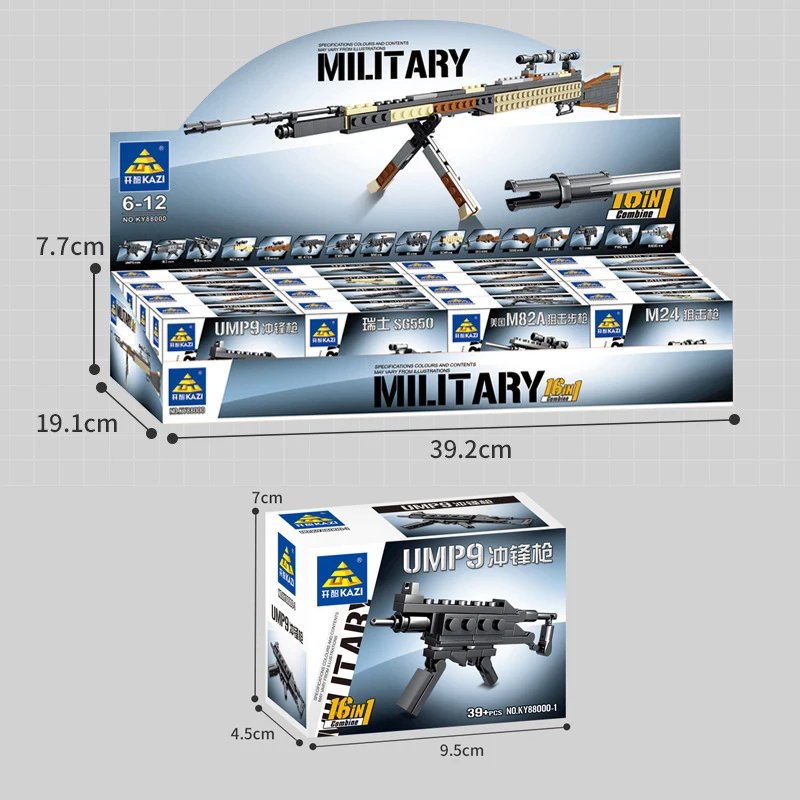 16in1 Militare 98K M24 Pusca Pistol Mitralieră Blocuri Arma Model Aseemble Cărămizi Jucării Pentru Băieți Copii 5