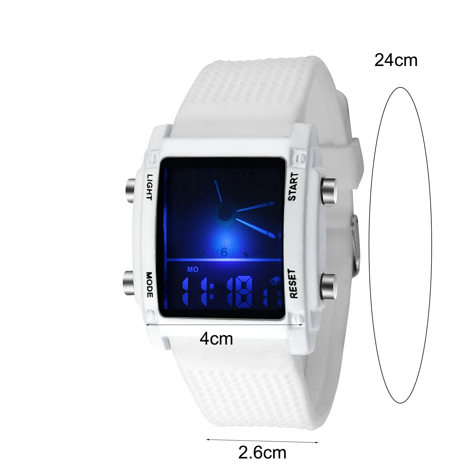 Cuplu Cronograf Luminos Ceas Digital Inovare Dual Display Iubitorii de Alarmă în Caz de Dreptunghi Curea Silicon часы унисекс 4