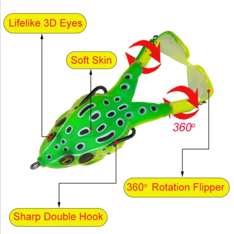 10BUC Topwater de Pescuit Nada Dublă Elice Frog Soft Bait 90mm/13.7 g Artificiale Popper Pescuit 1
