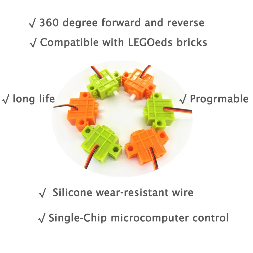 4buc Geekservo 360 de Grade de Rotație Continuă Geek Servo Compatibil cu Legoeds Blocuri Micro:bit Robot Inteligent Auto 1