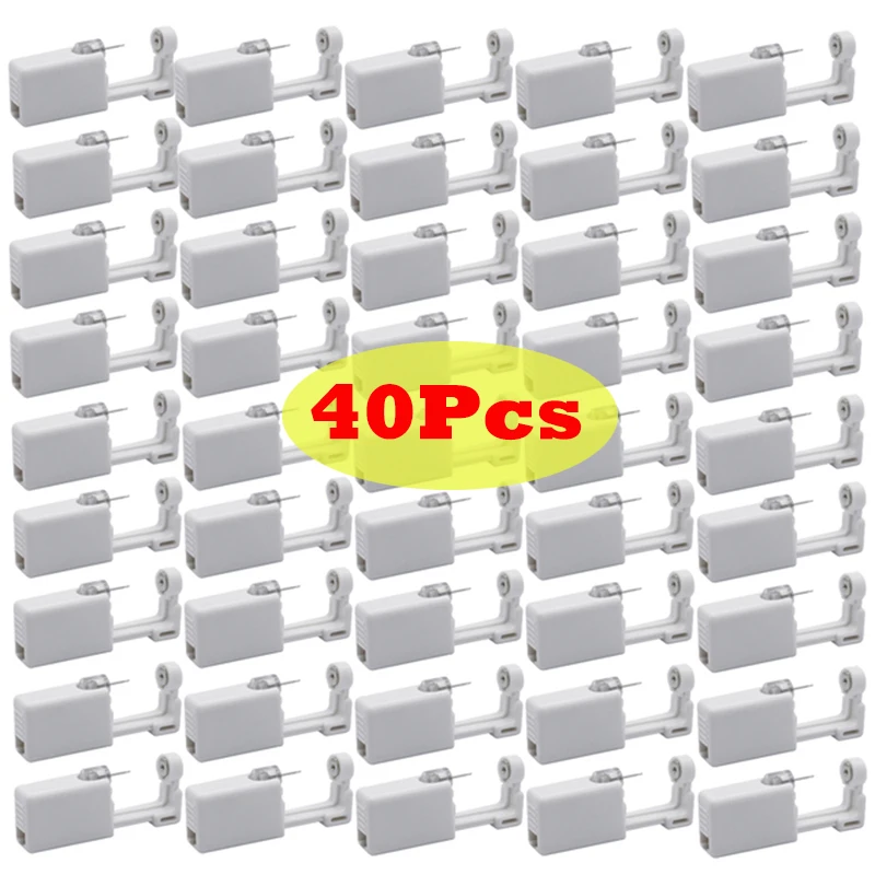 40 buc/Set Alb Ureche Piercing Arma Kit de Asepsie Unică folosință Sănătos de Siguranță Cercel în Nas, Poanson Tool Kit Masina Știfturi Corp Bijuterii 0