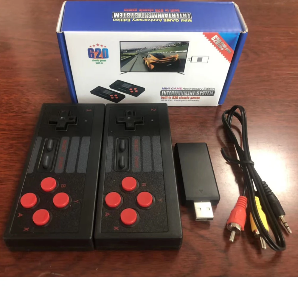 Consolă de jocuri Video 620 u-stick Extreme joc de mini cutie construit în 620 jocuri cu controlere wireless-U cutie 2