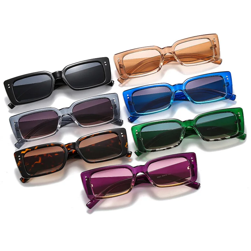 DECI&EI de Moda Mic Dreptunghi Colorat ochelari de Soare Femei Retro Gradient de Ochelari de Bărbați Ochi de Pisica Unghii Ochelari de Soare Nuante UV400 2