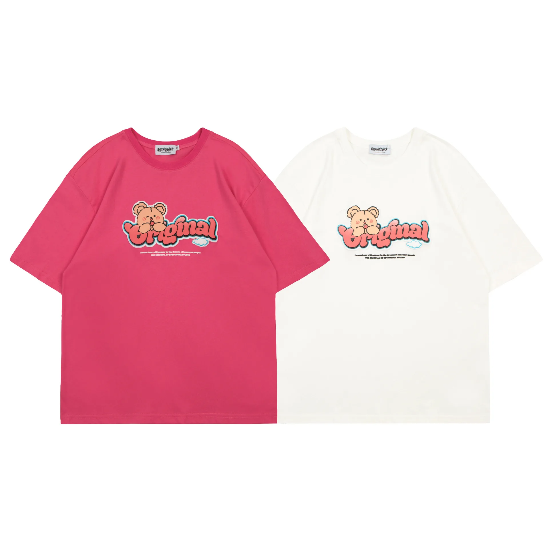 Harajuku Tricou American Retro Supradimensionat Cuplu cu mânecă Scurtă de Vară Noi de Imprimare Gât Rotund tricou Supradimensionat Tricou 4