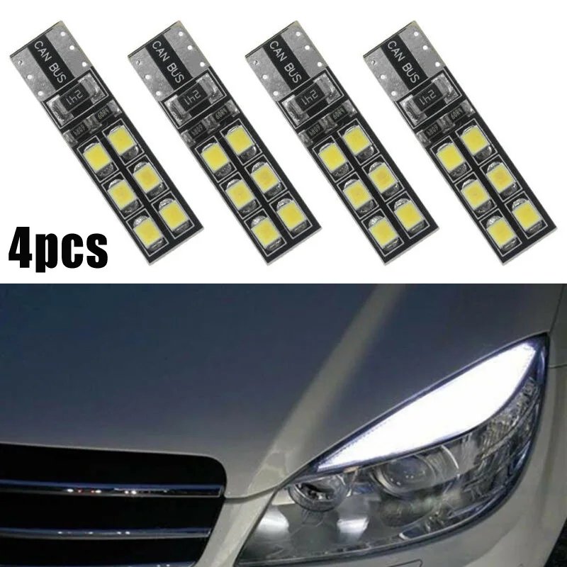 4buc DC12V Lumini Auto Bec LED fara Eroare Spranceana Pleoapa Lampa Pentru Mercedes-Benz W204 C300 C350 T10-12SMD-2835 6000K Alb 0