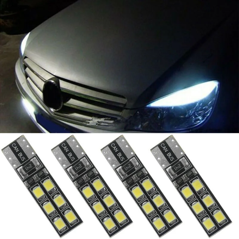 4buc DC12V Lumini Auto Bec LED fara Eroare Spranceana Pleoapa Lampa Pentru Mercedes-Benz W204 C300 C350 T10-12SMD-2835 6000K Alb 2