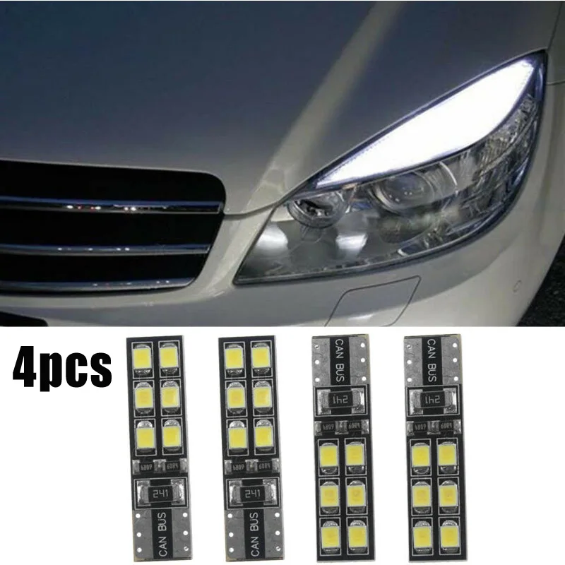 4buc DC12V Lumini Auto Bec LED fara Eroare Spranceana Pleoapa Lampa Pentru Mercedes-Benz W204 C300 C350 T10-12SMD-2835 6000K Alb 5