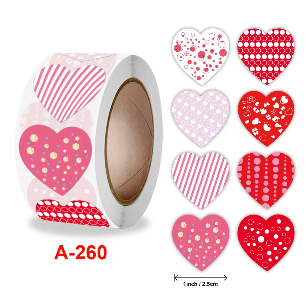 50-500pcs Ziua Îndrăgostiților Inima Autocolante Etichete autoadezive DIY Scrapbooking Plicuri Sigilate Papetărie Autocolante 2