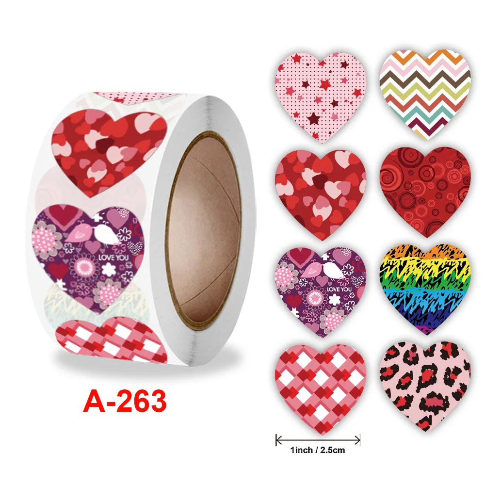 50-500pcs Ziua Îndrăgostiților Inima Autocolante Etichete autoadezive DIY Scrapbooking Plicuri Sigilate Papetărie Autocolante 3