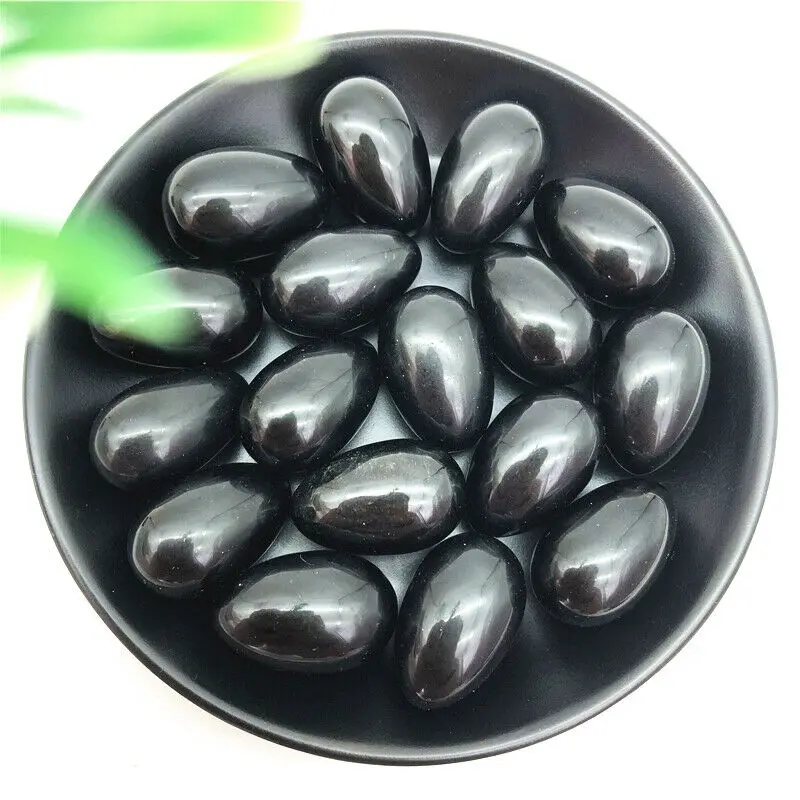 En-gros de 1 buc Naturale Obsidian Negru în Formă de Ou de Cristal Masaj cu pietre Chakra Vindecare Reiki Naturale, Cristale de Cuarț 1