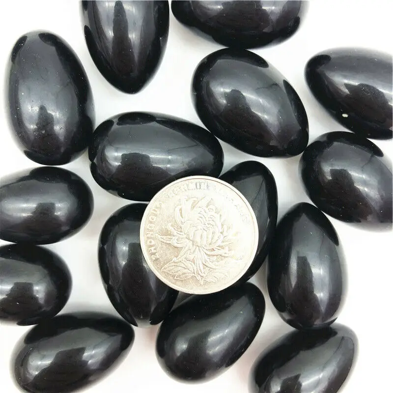 En-gros de 1 buc Naturale Obsidian Negru în Formă de Ou de Cristal Masaj cu pietre Chakra Vindecare Reiki Naturale, Cristale de Cuarț 4