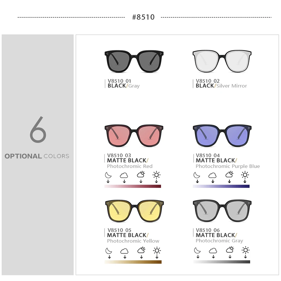 VEITHDIA Designer de Brand Unisex de Lux ochelari de Soare Polarizat UV400 Lentile Fotocromice de Epocă pentru Bărbați Ochelari de Soare Pentru Femei V8510 5